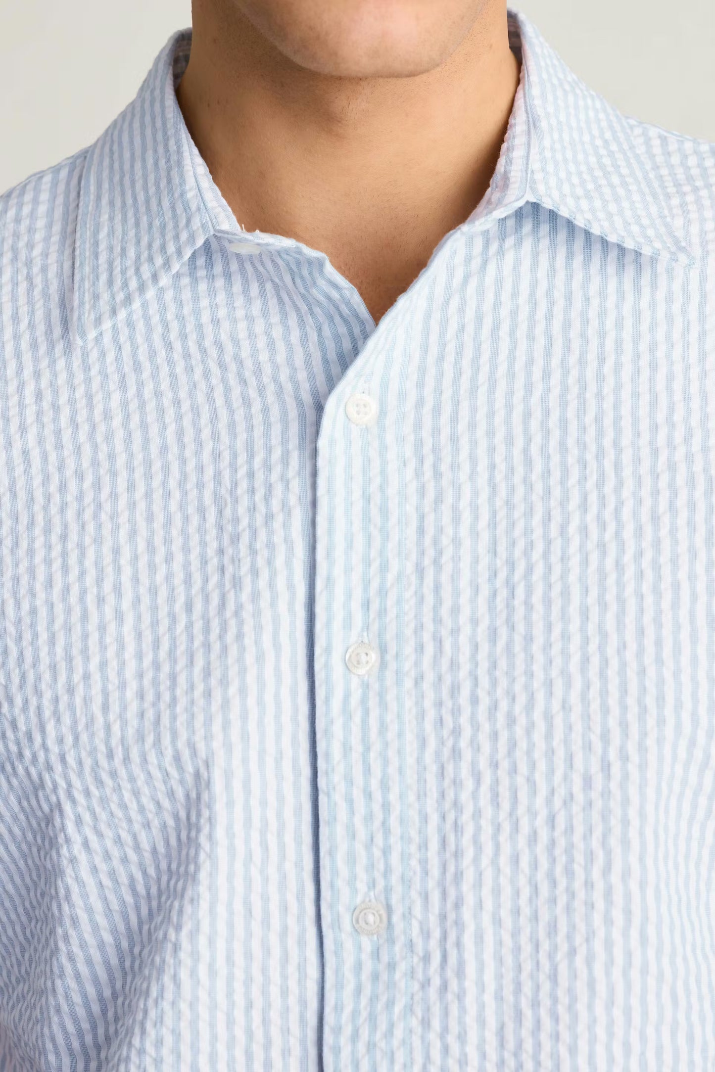 Bonobos Riviera Shirt - Smoke Blue Seersucker Stripe