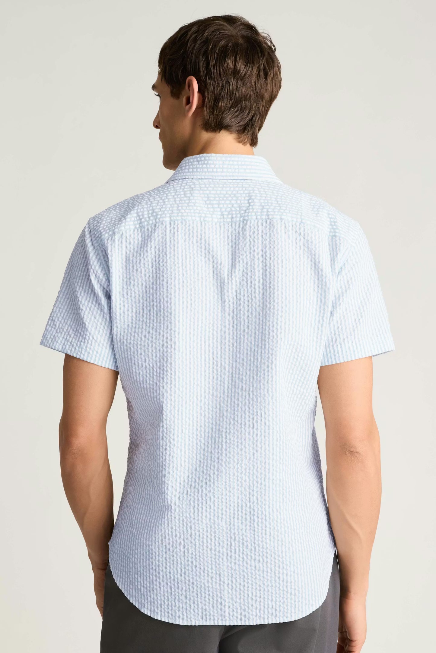 Bonobos Riviera Shirt - Smoke Blue Seersucker Stripe