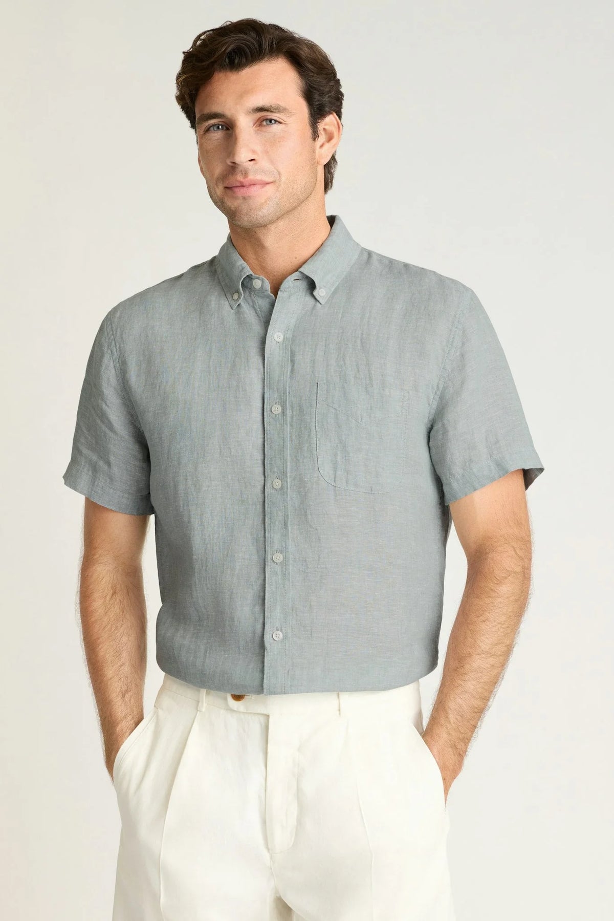 Bonobos Montauk Shirt - Solid Linen Green