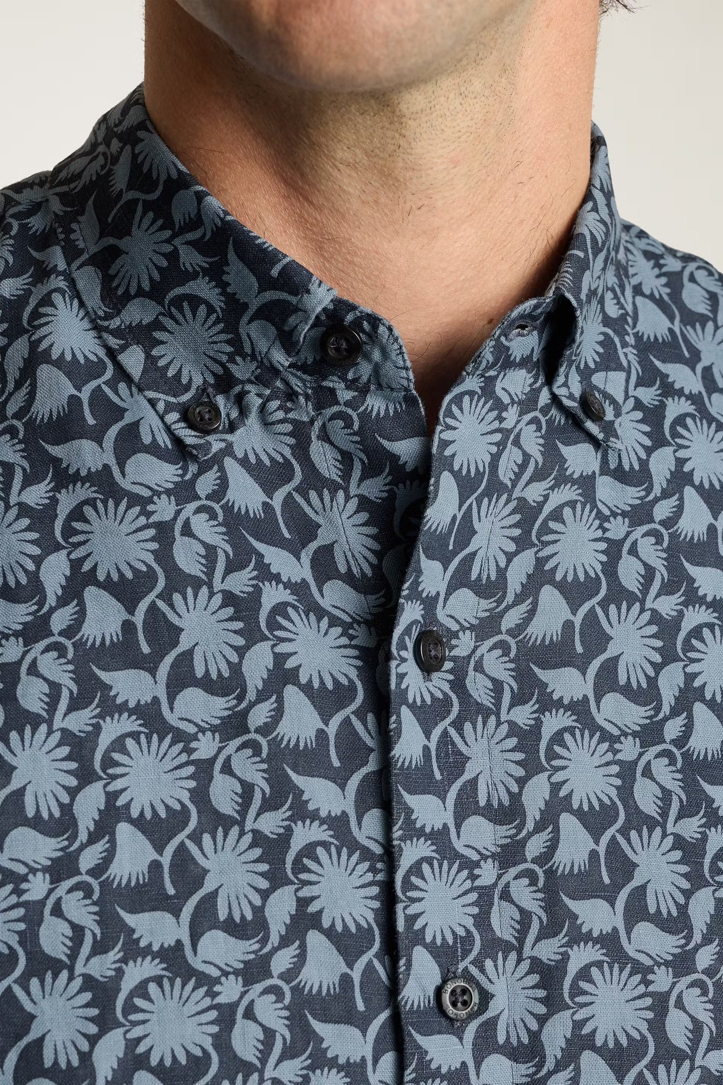 Bonobos Riviera Linen Shirt - Navy Floral