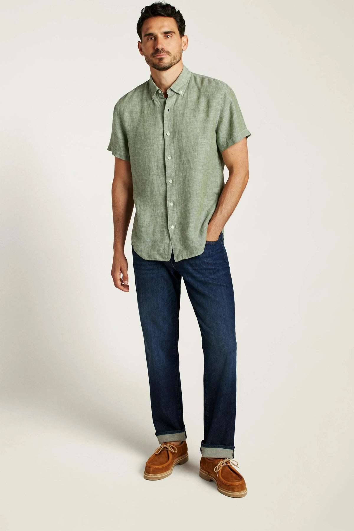 Bonobos Montauk Shirt - Solid Linen Green