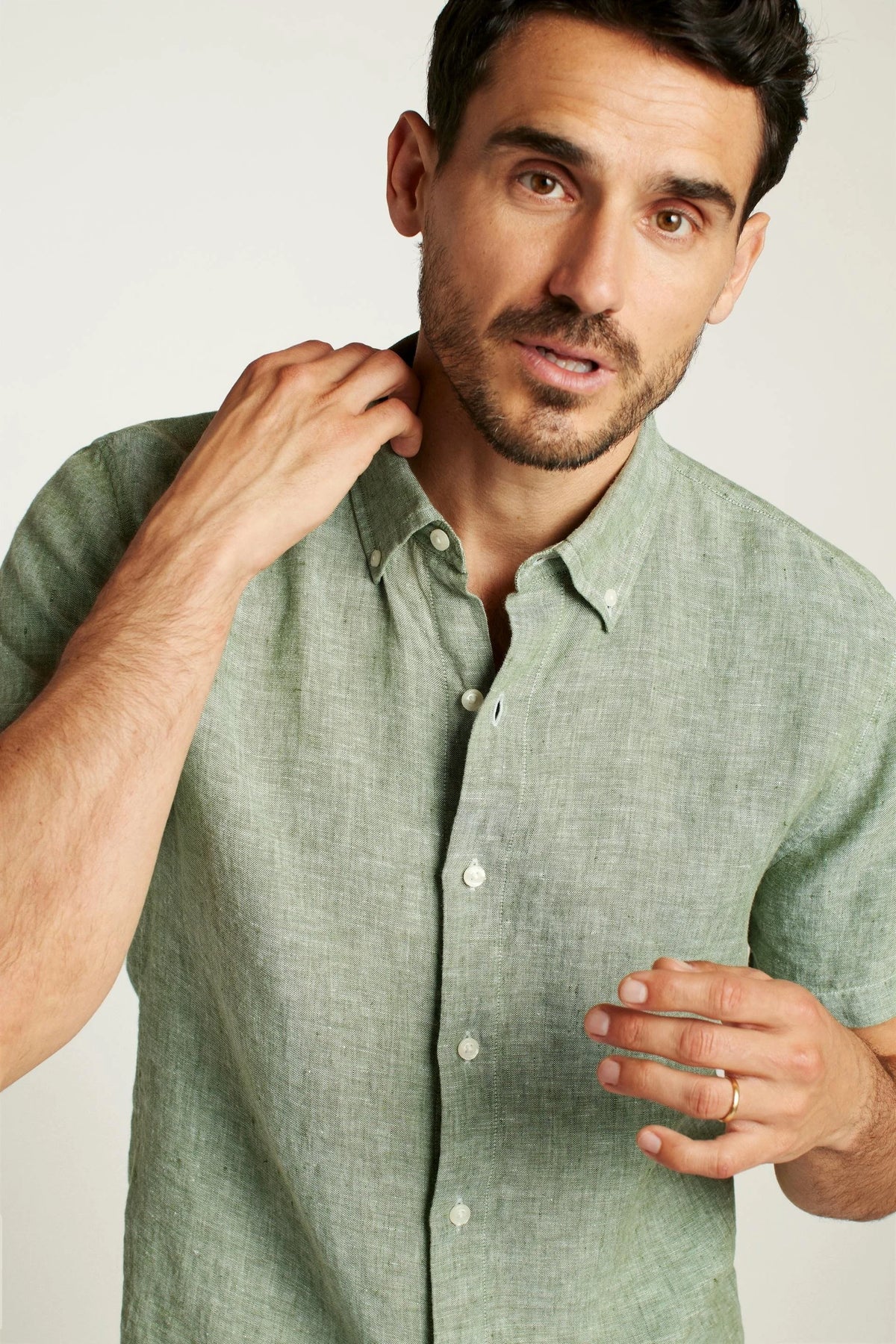 Bonobos Montauk Shirt - Solid Linen Green