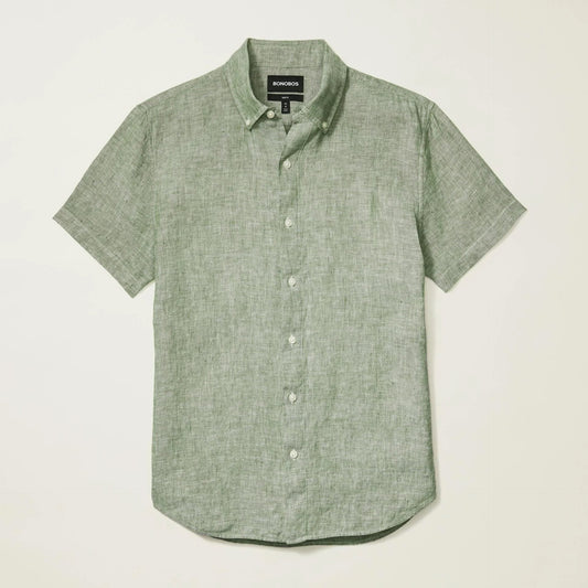 Bonobos Montauk Shirt - Solid Linen Green