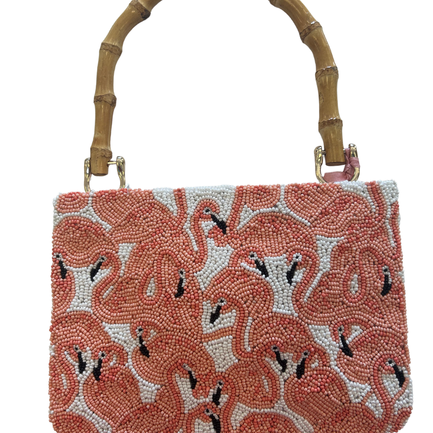 Tiana Design Bamboo Purse - Flamingos