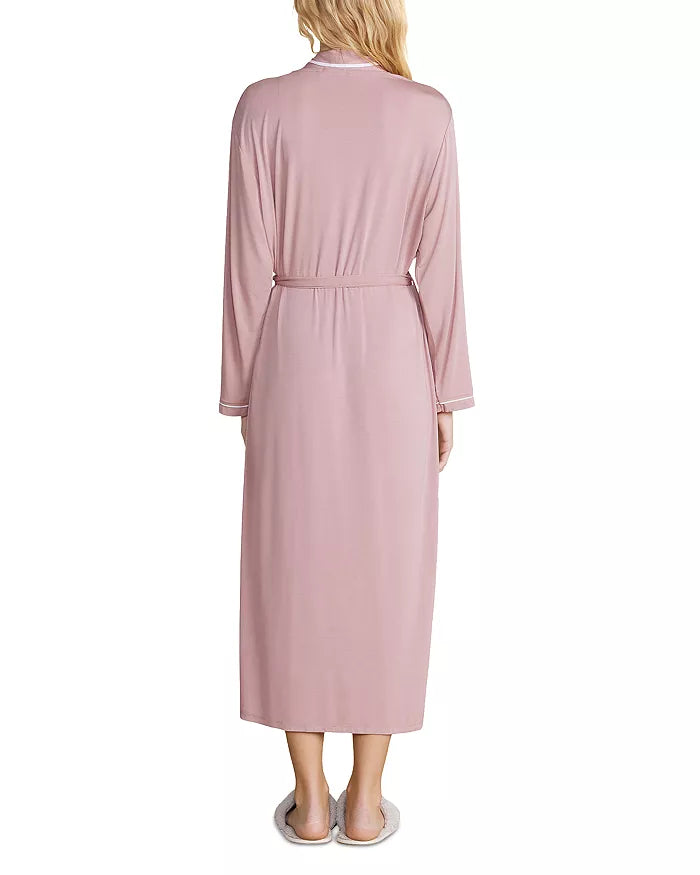 Barefoot Dreams Soft Jersey Piped Robe - Teaberry