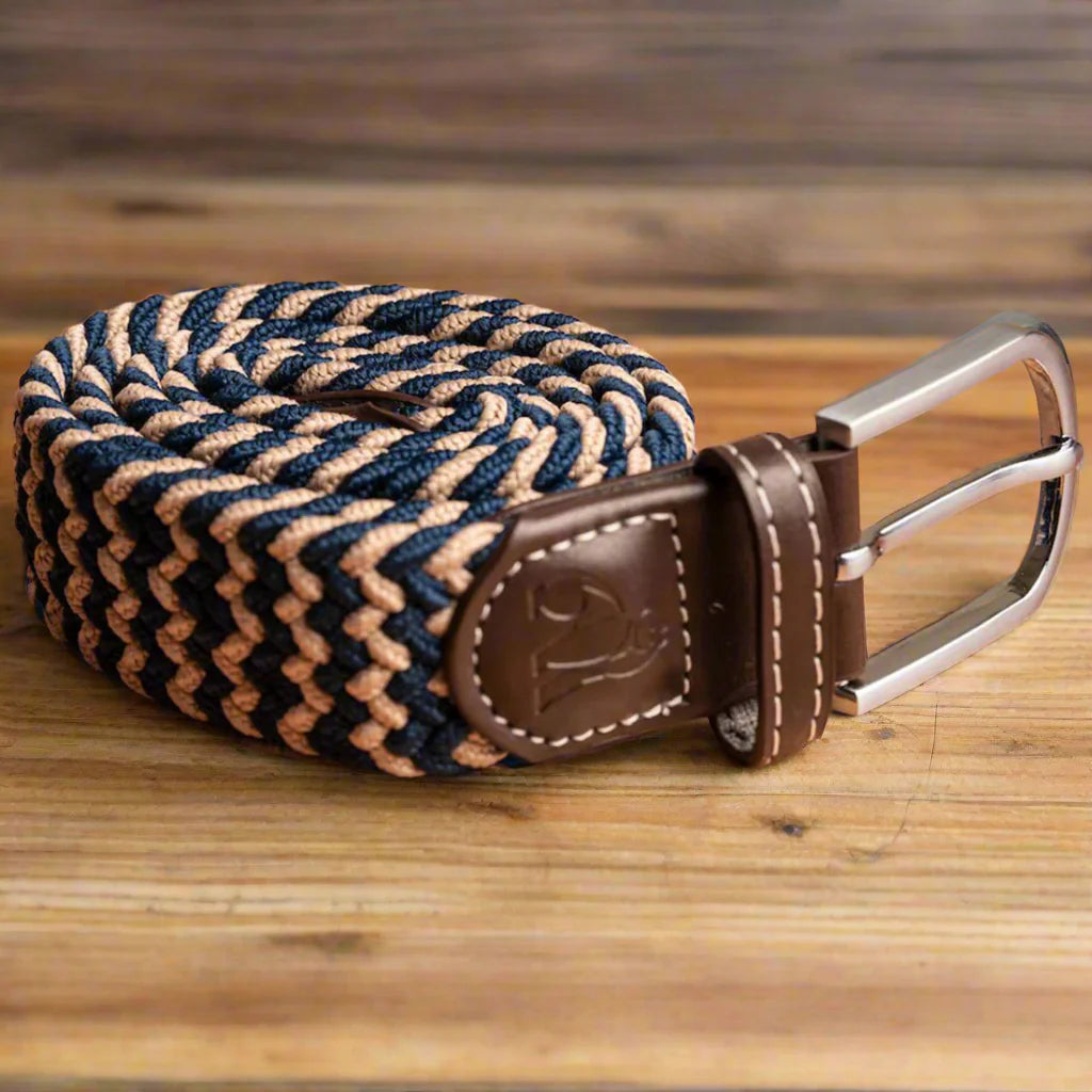 Swole Panda Belt - Beige & Blue ZigZag