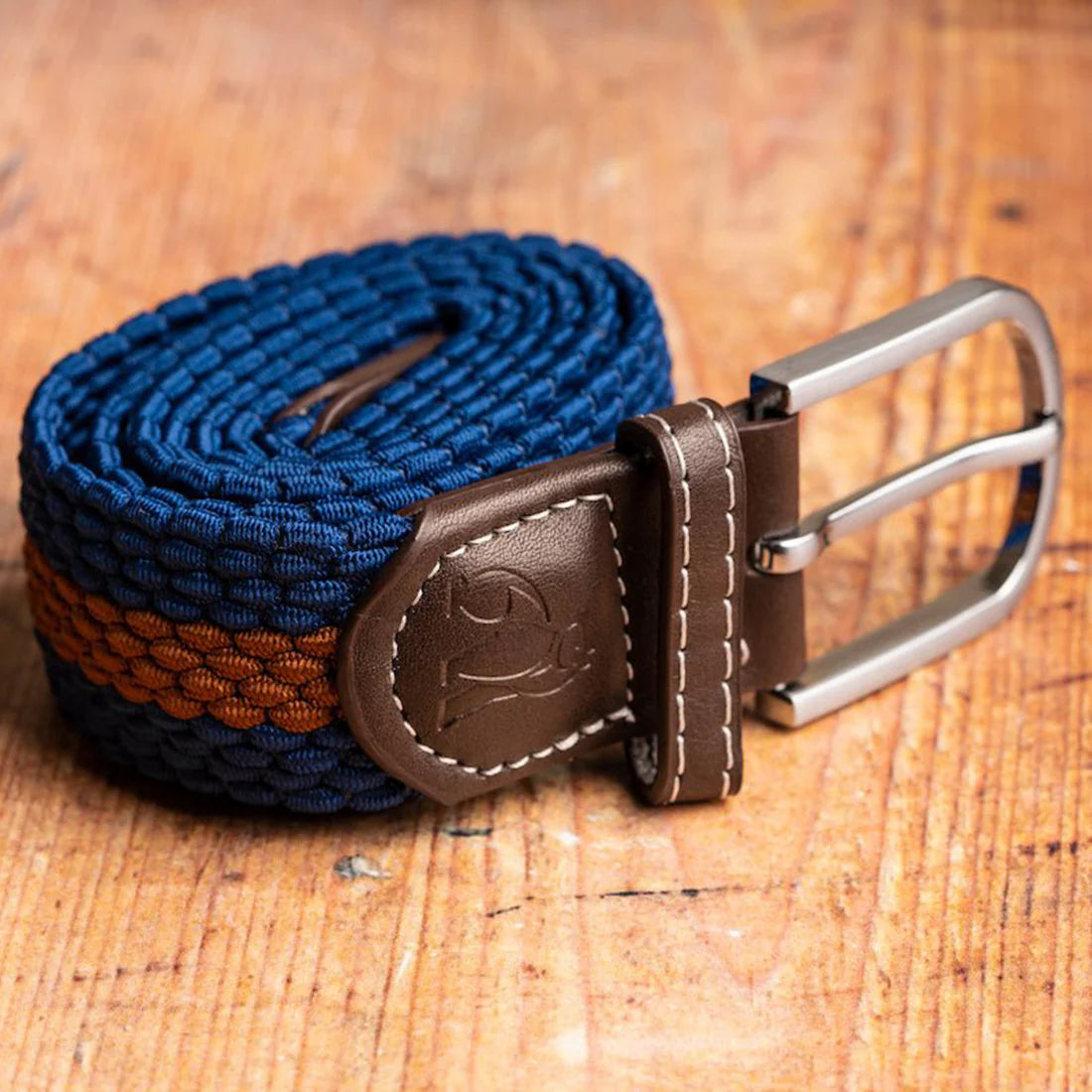 Swole Panda Belt - Blue & Brown Stripe
