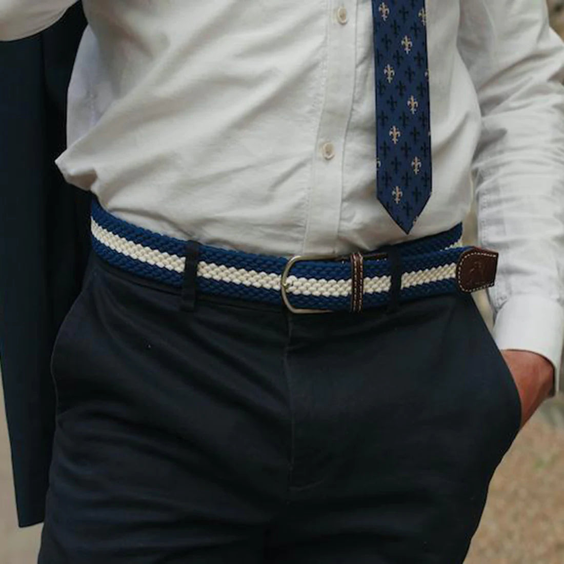 Swole Panda Belt - Blue & White Stripe