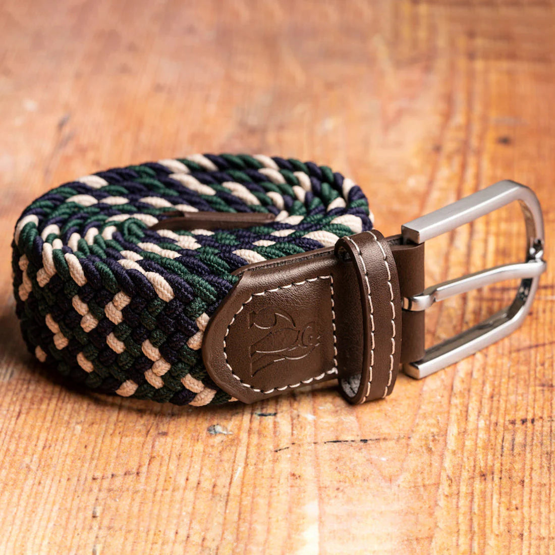 Swole Panda Belt - Navy & Green ZigZag