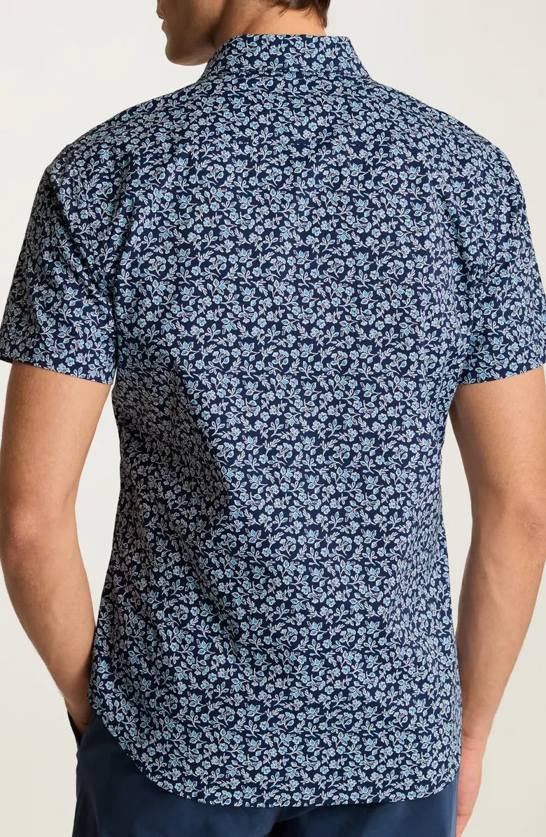 Bonobos Tech Short Sleeve Shirt - Navy Kenria Floral