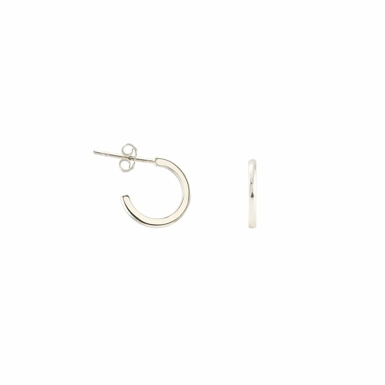 Kris Nations - Classic Huggie Hoop Earrings - Silver