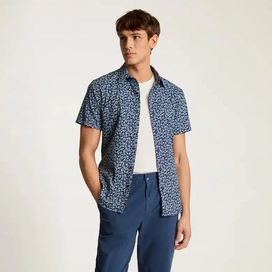 Bonobos Tech Short Sleeve Shirt - Navy Kenria Floral