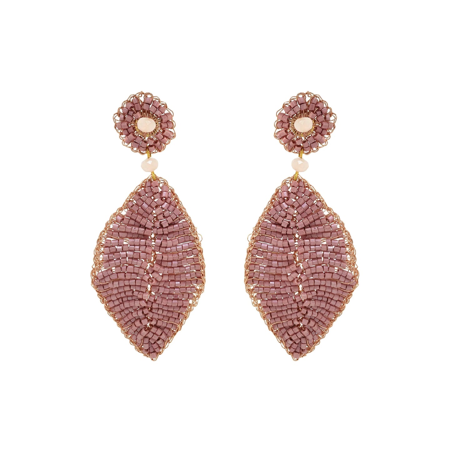 Lavish Leaf Earrings - Rose