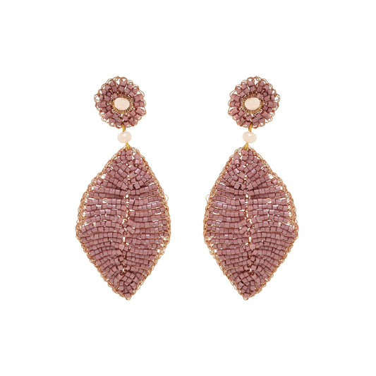 Lavish Leaf Earrings - Rose