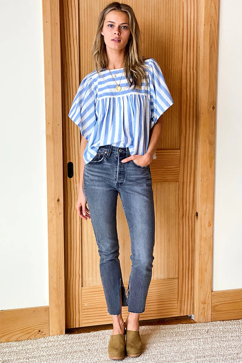 Emerson Fry Basalie Top - Scallop Blue Stripe