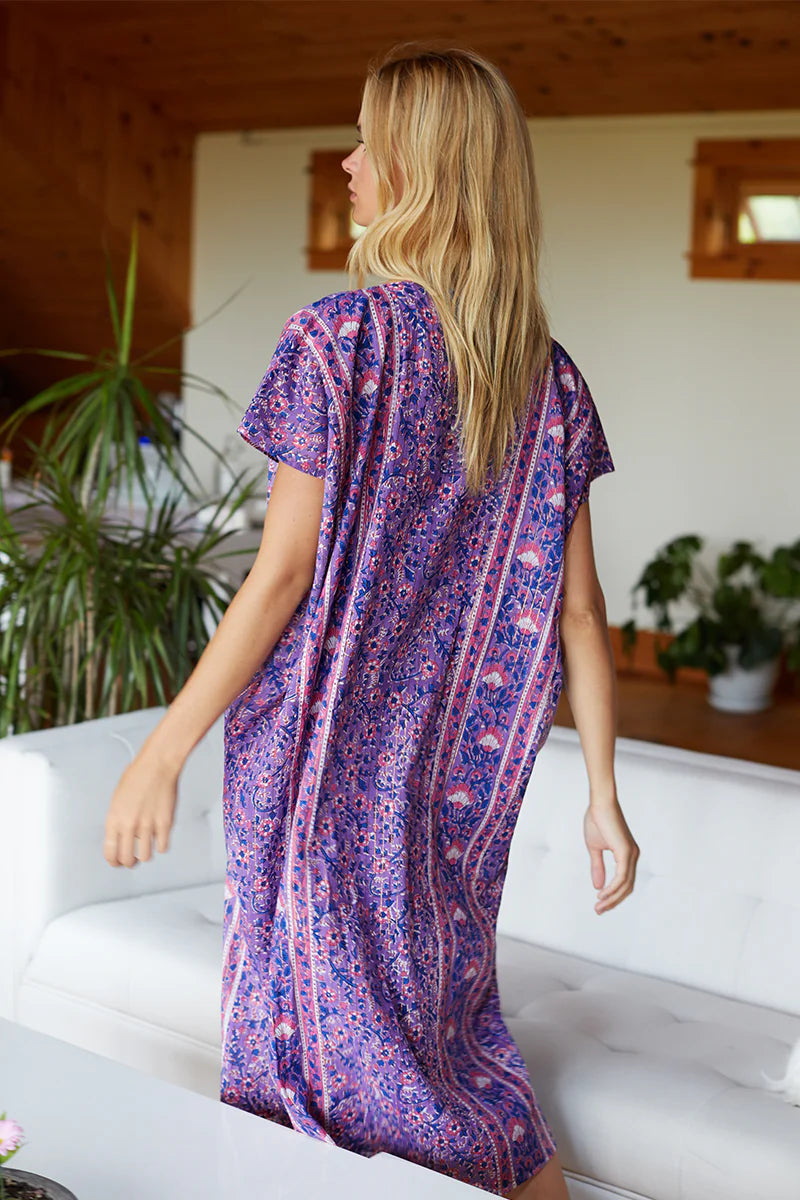 Emerson Fry - Francina Caftan: Violet Wildflower Lurex