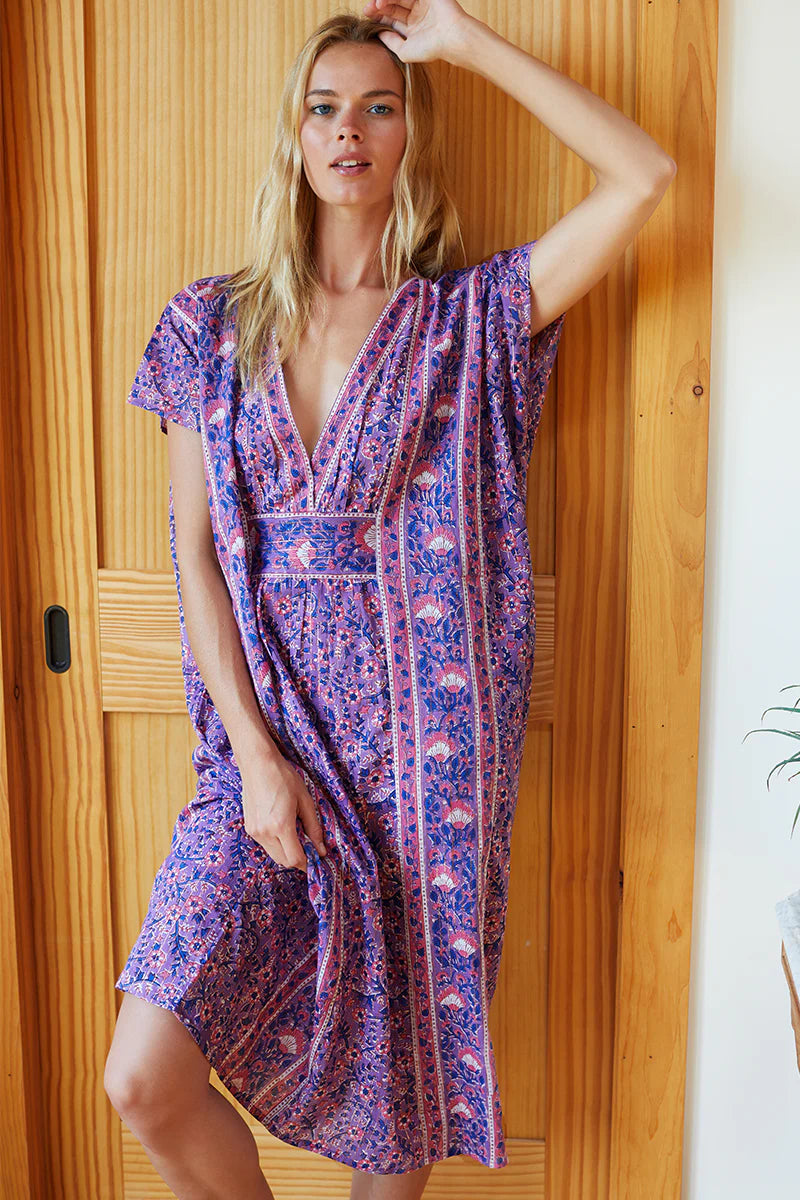 Emerson Fry - Francina Caftan: Violet Wildflower Lurex