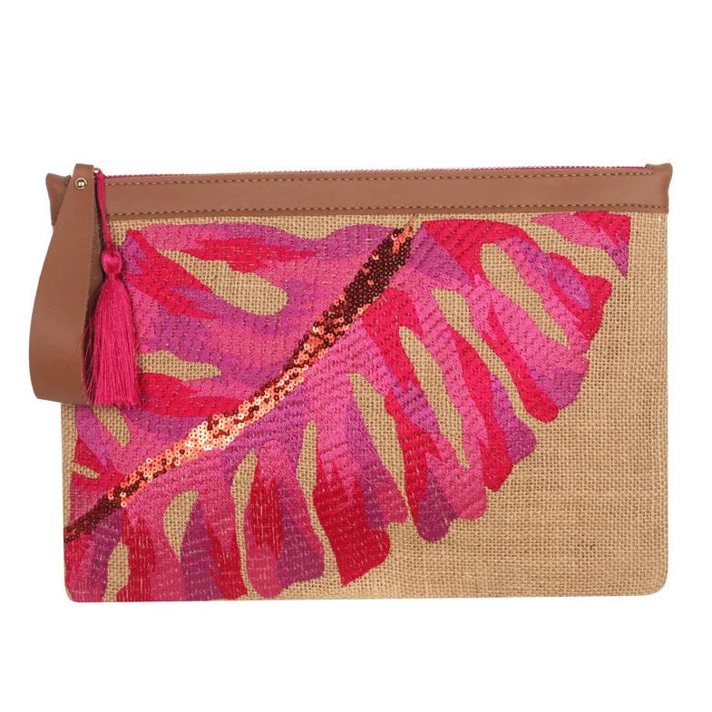 Eyna Co. Clutch - Fern Fuchsia