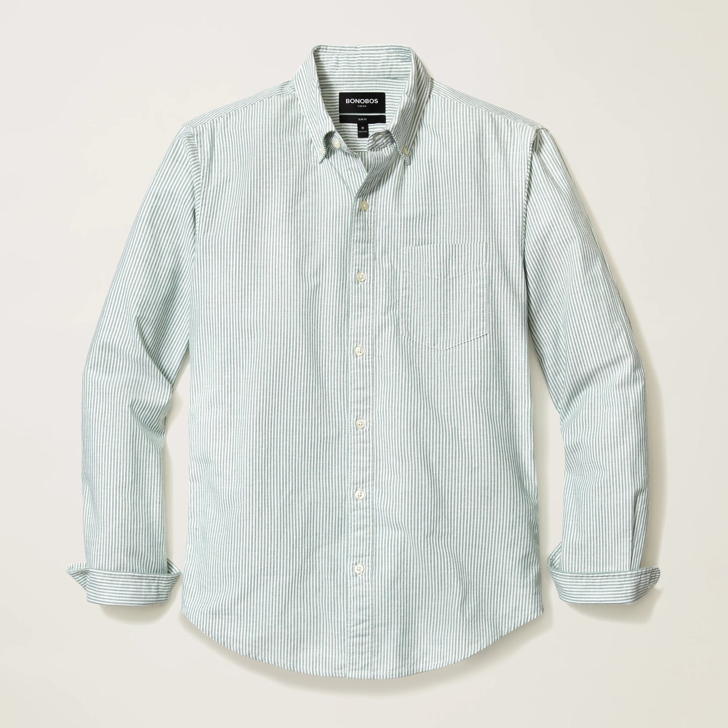 Bonobos Everyday Oxford Shirt - Sage Green Stripe