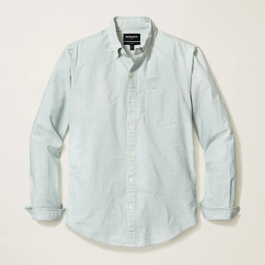 Bonobos Everyday Oxford Shirt - Sage Green Stripe