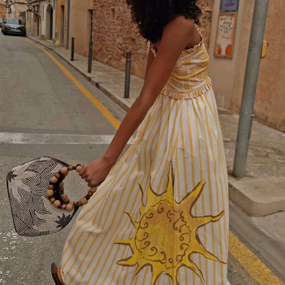 Never Fully Dressed Ashley Dress - Yellow Stripe