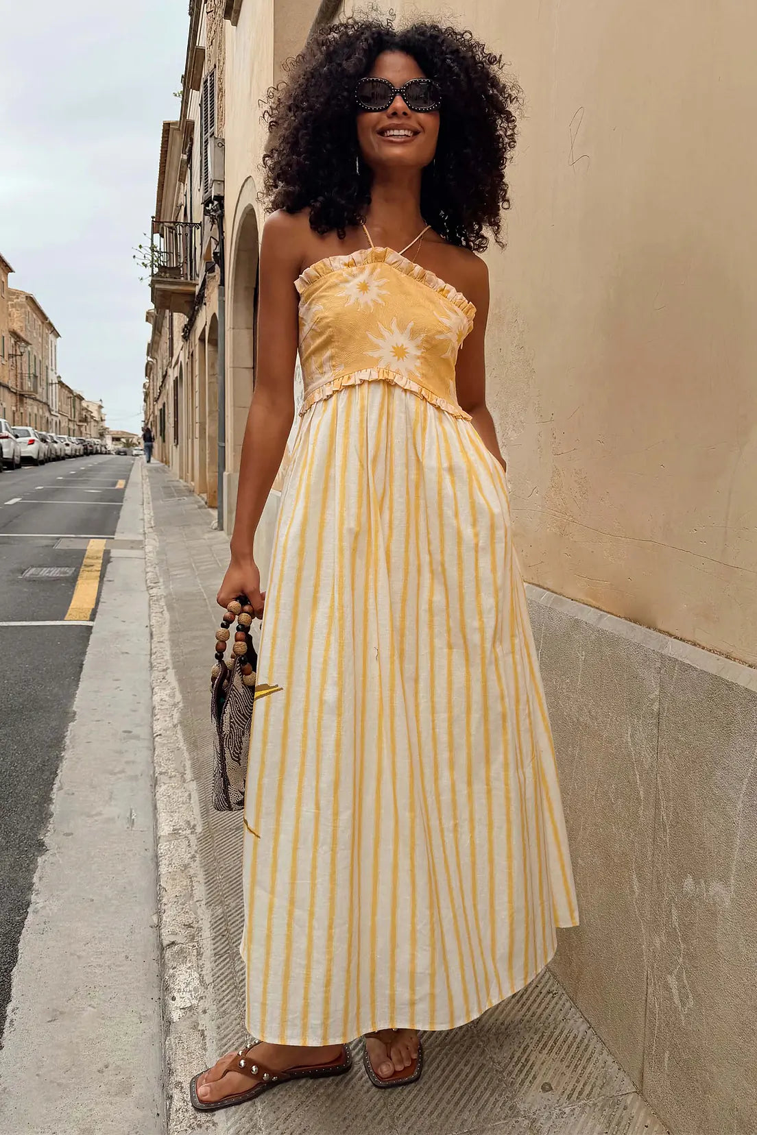Never Fully Dressed Ashley Dress - Yellow Stripe