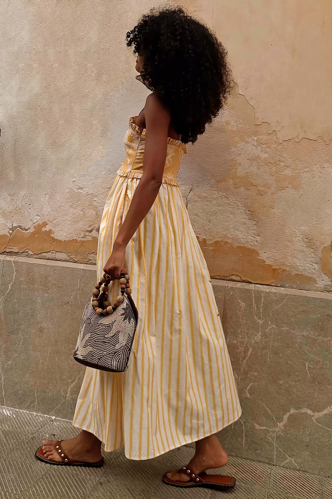 Never Fully Dressed Ashley Dress - Yellow Stripe