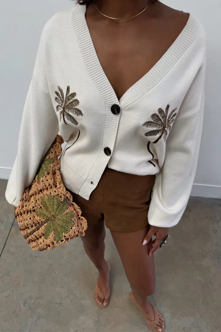 Never Fully Dressed - Embroidered Palm Boob Cardigan