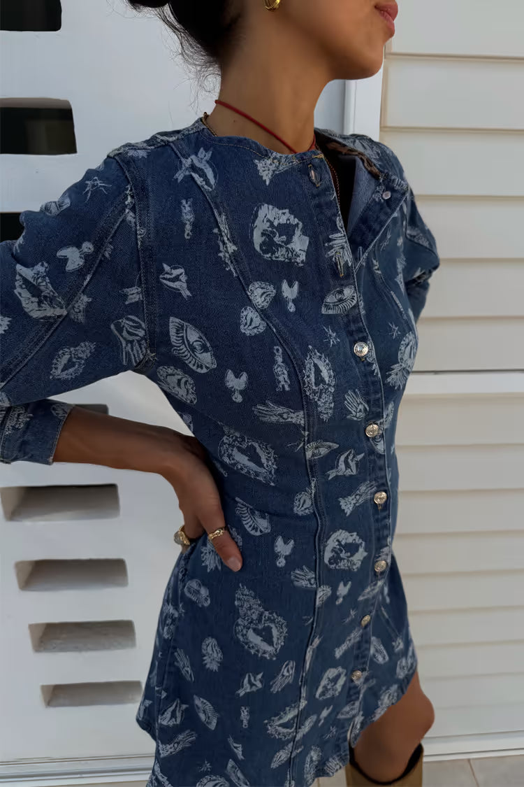 Never Fully Dressed - Denim Deloris Mini Dress