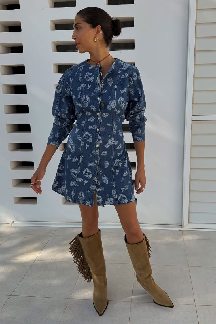 Never Fully Dressed - Denim Deloris Mini Dress