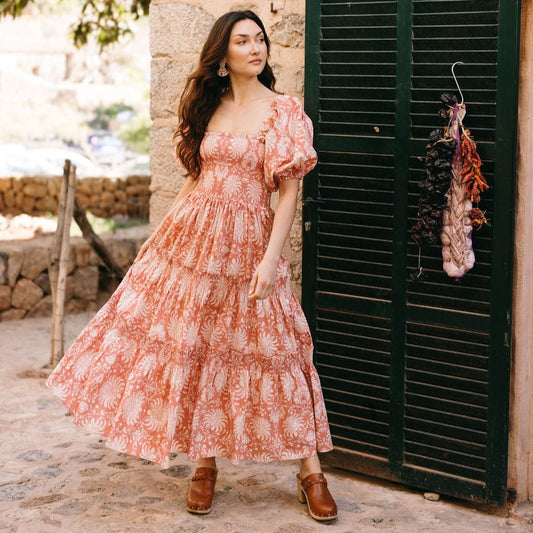 Sunshine Tienda Tula Dress - Rose Gilded Palm