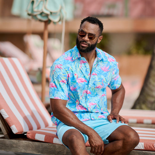 TABS Men's Short Sleeve Performance Shirt - Flamingo