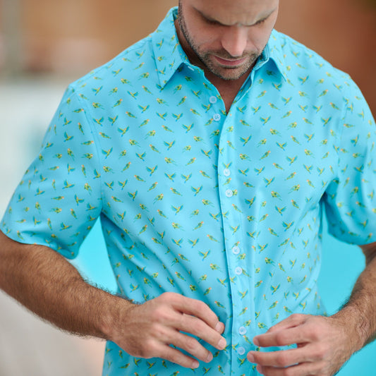 TABS Men's Short Sleeve Performance Shirt - Parrots
