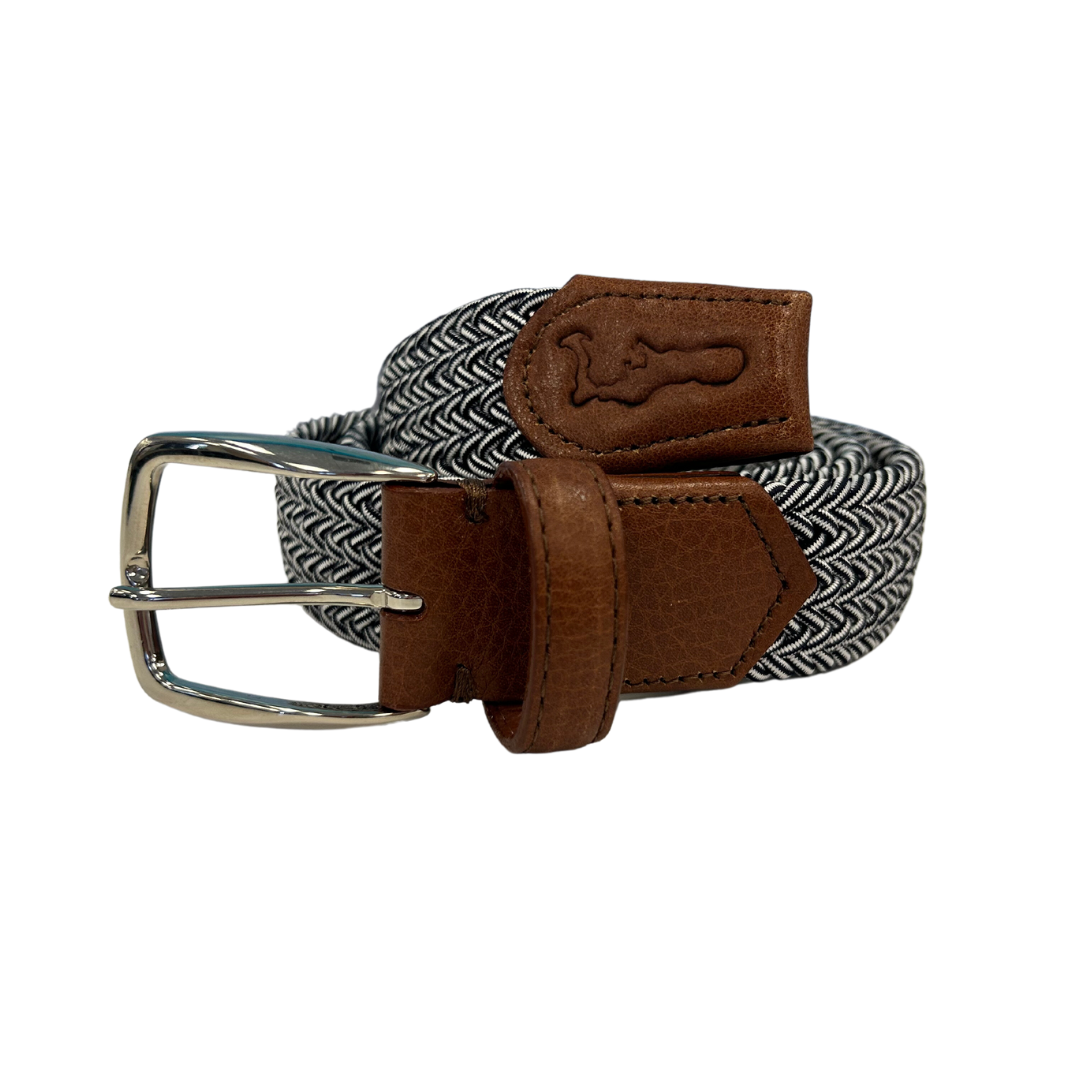 F.H. Wadsworth Elastic Stretch Belt - Blue & Light Grey